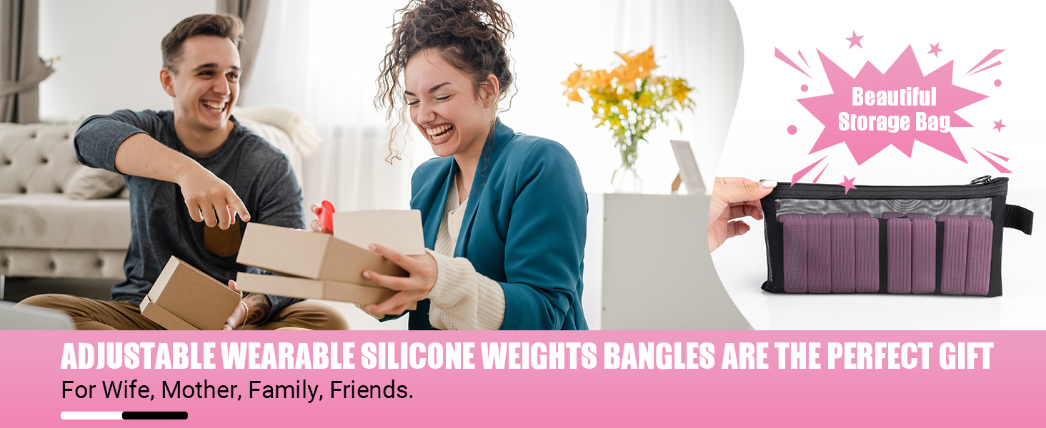ADJUSTABLE WEARABLE SILICONE WEIGHTS BANGLES ARE THE PERFECT GIFT For Wife, Mother, Family, Friends