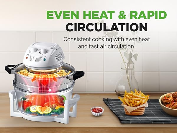 hassle-free cooking method. Simply place the food inside the hot air fryer, set the temperature