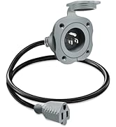 15A AC Shore Power Plug,125V Waterproof Electrical Outlet Receptacle Box Integrated Shore Power I...