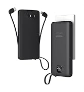 TESSAN Portable Charger with Built in Cables, 10000mAh Power Bank Fast Charging with Foldable AC ...