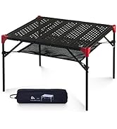 iClimb Extendable Folding Table Large Tabletop Area Ultralight Compact with Hollow Out Tabletop a...