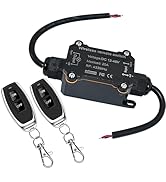 Meskliu Remote Control Switch,DC12/24/48V Waterproof Wireless 433Mhz Transmitter Receiver Kit,20A...