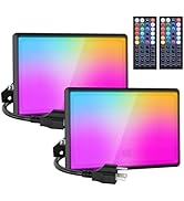 Olafus 50W RGB LED Flood Light 500W Equiv, DIY Color Changing Stage light, Party Light Outdoor Sp...