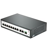 XikeStor 11 Port Gigabit PoE Switch, 8X 1G Ports &amp; 2X 1G RJ45 &amp; 1x 1G SFP, 120W High Speed Networ...