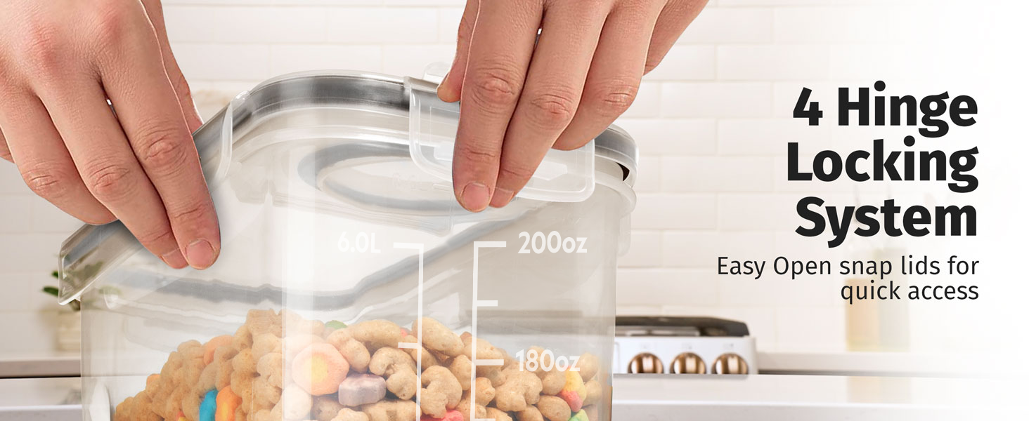 cereal dispenser dry goods storage containers airtight, cereal storage containers with lids airtight