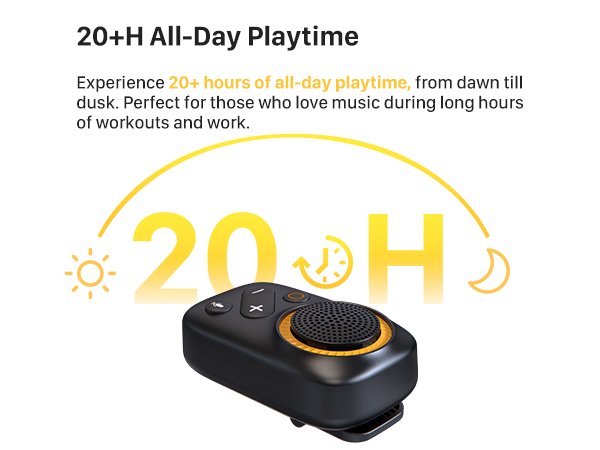 Portable Wearable Speaker - 20+h all-day playtime