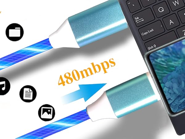 usb c light up charging cable