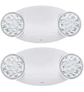 LIT-PaTH LED Emergency Lighting Fixtures with 2 LED Bug Eye Heads and Back Up Batteries- US Stand...