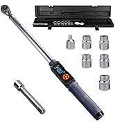Goseek Upgraded Rechargeable Digital Torque Wrench, 12.5-250.7Ft-lbs/17-340Nm, 1/2'' Drive Torque...
