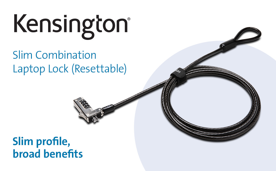 kensington slim combination laptop lock (resettable)