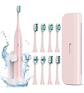 Fronix Electric Toothbrush for Adults with 8 Brush Heads, Sonic Toothbrush Rechargeable with a Ho...