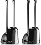 LOVLOY Toilet Plunger and Brush, Bowl Brush and Heavy Duty Toilet Plunger Set with Ventilated Hol...
