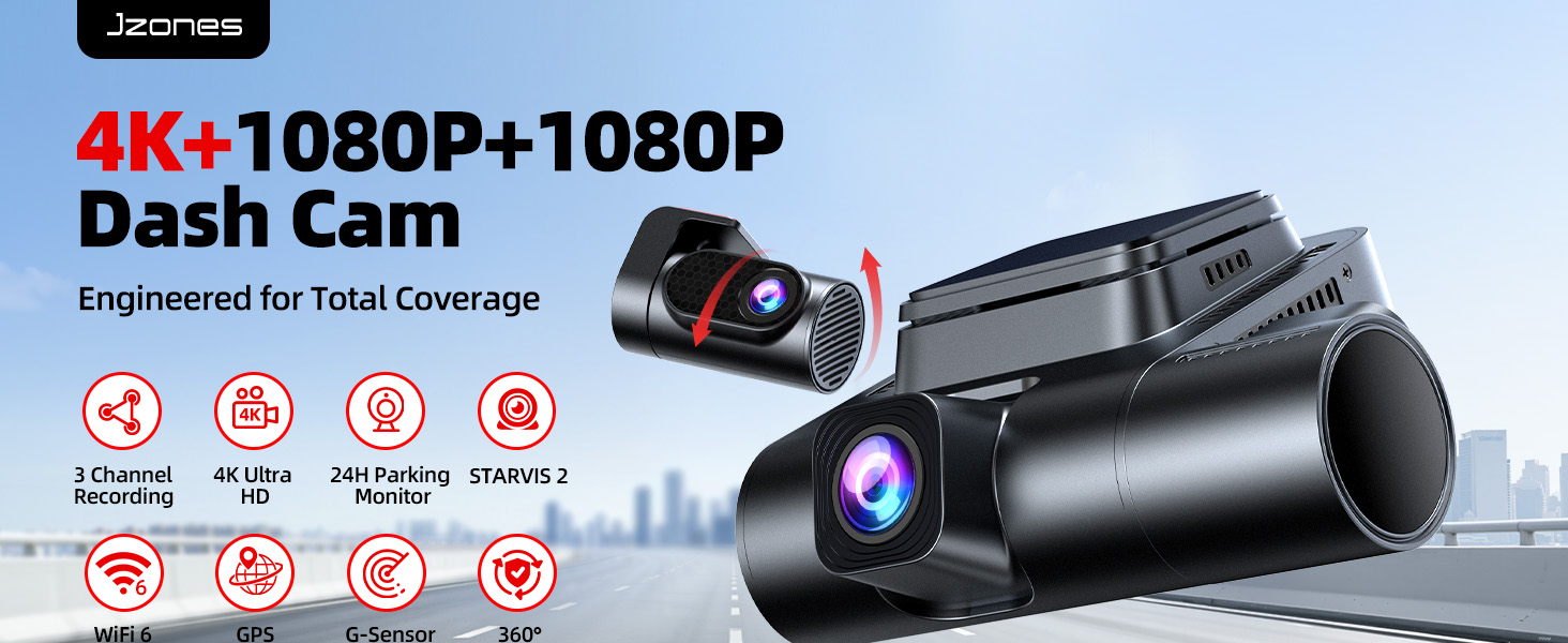 4K Dash Cam Front and Rear