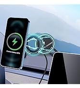 MEHIDFY Magnetic Wireless Car Charger Mount for Tesla Model 3/X/Y/S, 15W Fast Charging Foldable T...