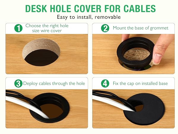 cord hole grommet plastic cord covers cable pass through