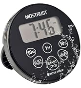 MOSTRUST Digital Waterproof Shower Clock Timer, Bathroom Kitchen Countdown Cooking Timer with Ala...