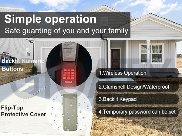 Universal Garage Door Opener Keypad for Liftmaster Chamberlain Craftsman Wayne Dalton Openers