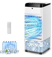 KEGIAN Swamp Cooler, Windowless Portable Air Conditioners with Remote, 120° Oscillation, 4 Modes ...