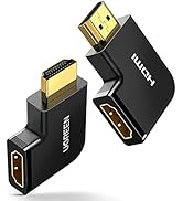 UGREEN 2 Pack HDMI Adapter 90 and 270 Degree Right Angle HDMI Male to Female Adapter Support 3D 4...