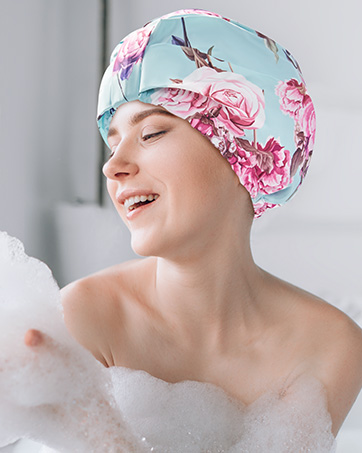 Shower Cap for Women Reusable Waterproof
