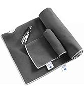 IUGA Non Slip Yoga Towel, Extra Thick Hot Yoga Towel + Hand Towel 2in1 Set with Corner Pockets De...