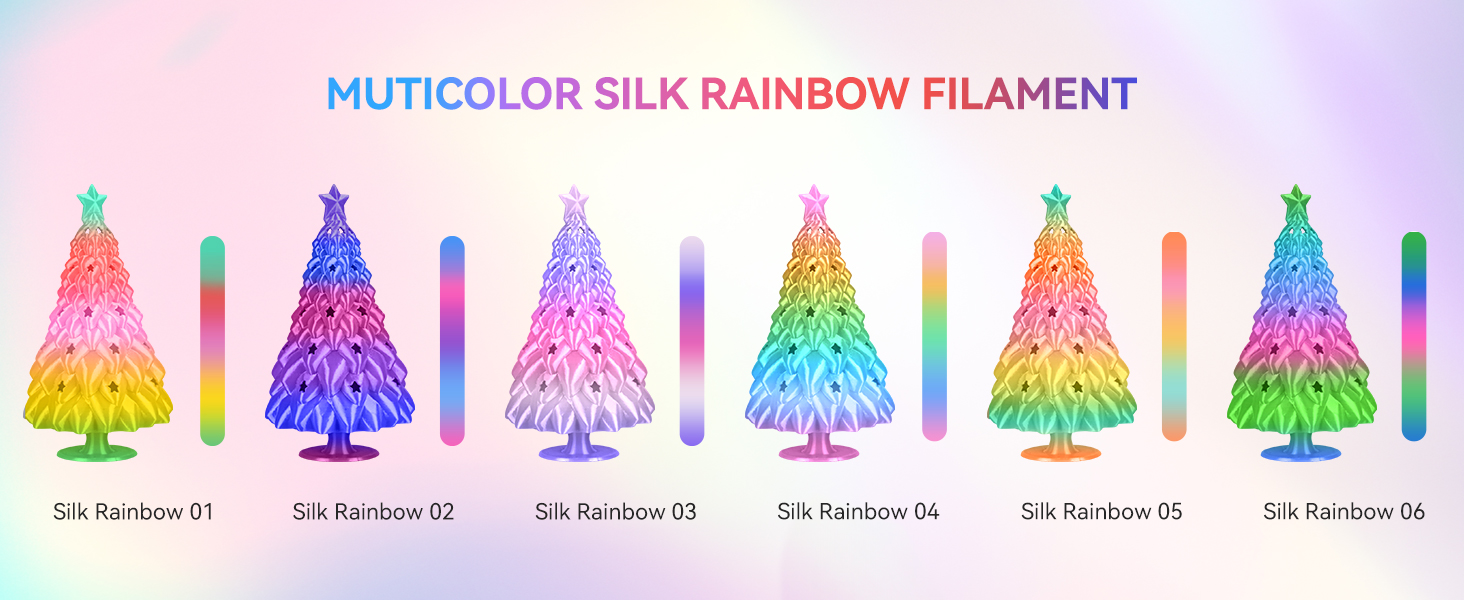 sunlu 3d printer filament rainbow silk filament color changing multicolored rainbow multi color