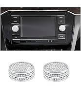 PIFOOG Car Accessories for VW Bling Volume Knob Covers Decals Audio Control Button Stickers Decor...