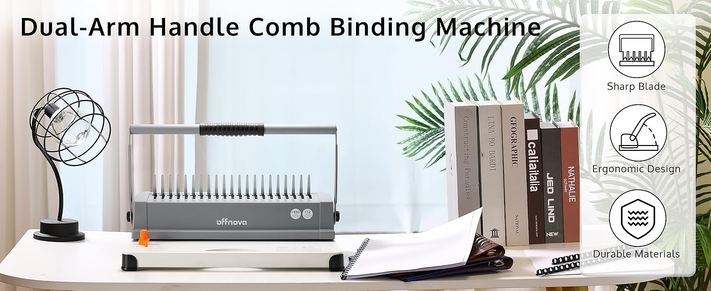 Dual-Arm Handle Comb Binding Machine