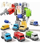 WATUDOU Toys for Ages 5-7, 5-in-1 Take Apart Vehicle Trucks Transform to Robot, 4 5 6 7 Year Old ...