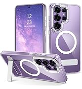 GUAGUA for Samsung Galaxy S26 Ultra Case with Stand, Magnetic Clear Cases with Foldable Invisible...