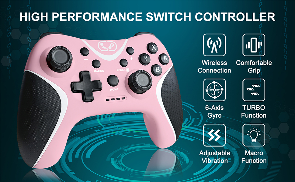 nintendo switch controller wireless pink