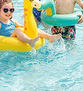 Moko Inflatable Swimming Rings, Pool Floats Swim Tubes Rings Round Shape Cute Cartoon Design Beac...