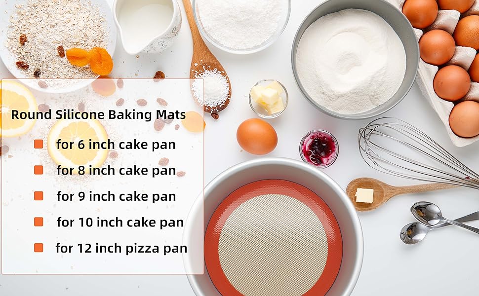Round Silicone Baking Mats 