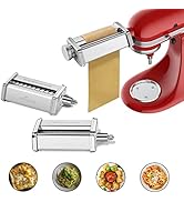 Pasta Attachment for KitchenAid Stand Mixer Included Pasta Sheet Roller, Spaghetti Cutter and Fet...