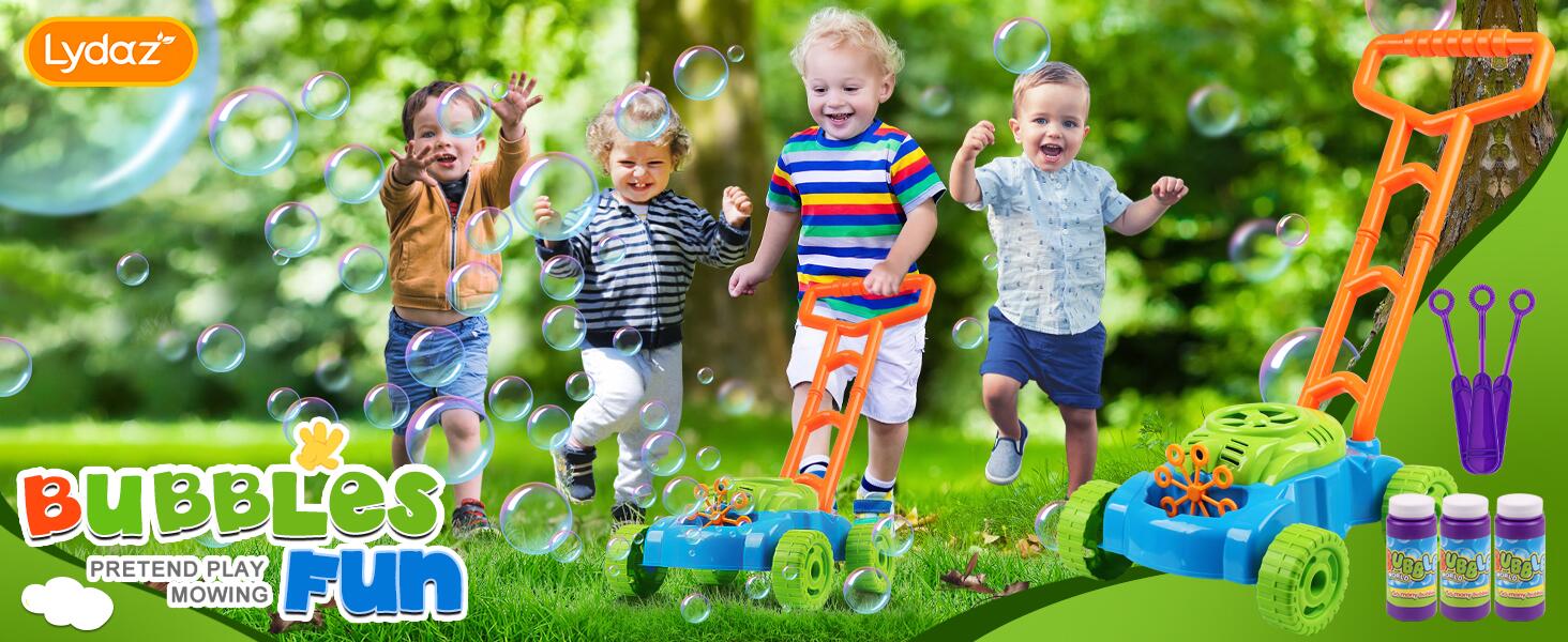Lydaz Bubbles Toy -- Bubble Lawn Mower
