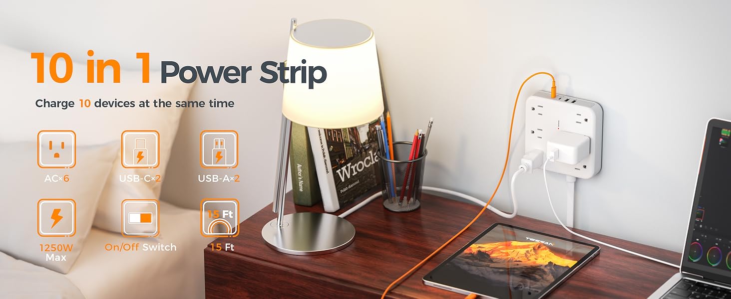 Surge Protector Power Strip 2100J