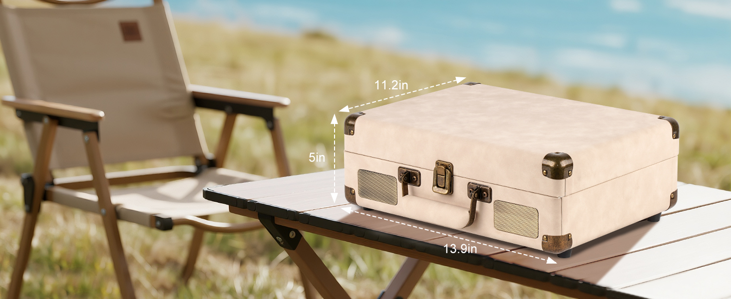 Portable Bluetooth Record Player with USB Playback Rechargeable Battery