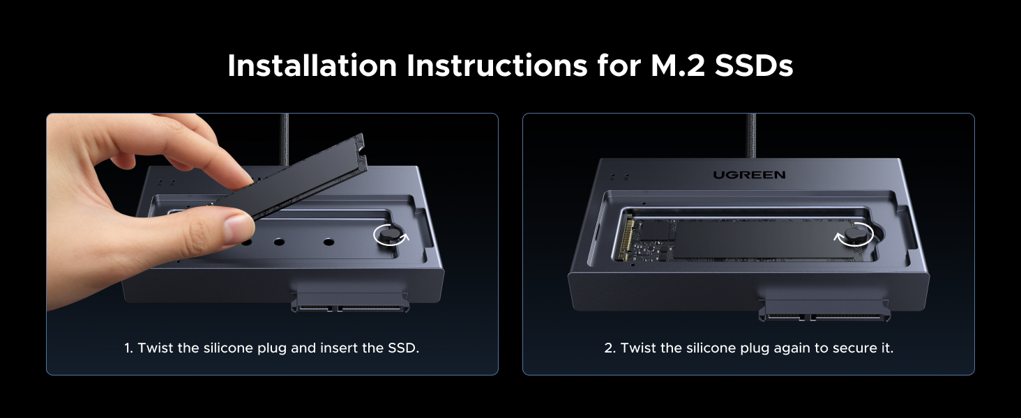 UGREEN 2 in 1 M.2 NVME SSD Enclosure and SATA Hard Drive Adater