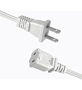 Indoor Short Extension Cord 2 Foot, Small 2 Prong Power Extension Cord 2 Ft Mini White Power Cord...