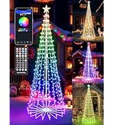 Flacchi Smart Christmas Cone Tree Lights - Star Tree Topper with Removable Bracket, App Control, ...
