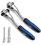 DISEN Ratchet Wrench, 2 in 1 Bit Socket Wrench with 1/4", 3/8", 1/2" Drive, 72-Tooth, Reversible,...