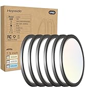 6PACK LED Flush Mount Ceiling Light, 3CCT Selectable 3000K-4000K-6500K &amp; 100W Equivalent Disc Clo...