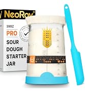 NeoRov Pro Sourdough Starter Kit - 39 Oz Glass Sourdough Starter Jar (With Cloth Lid,Silicone Bas...