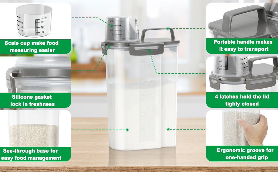 rice container storage flour storage container cereal container