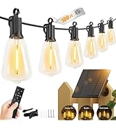 Brightown 100FT Solar String Lights Outdoor Waterproof with Remote, 31+2 LED Shatterproof Bulbs, ...