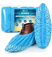 squish Shoe Booties Disposable Non Slip, Blue Durable Shoe Covers Disposable for Indoors, 50 Pack...