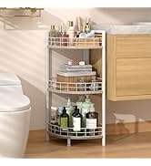 DAOUTIME Bathroom Standing Shelf, 3 Tier Free-Standing Shelf Units, Open Floor Shelves, Triangula...