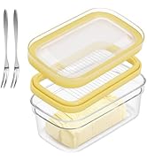 ShineMe Butter Slicer Cutter, Airtight Plastic Butter Dish with Lid, Butter Stick Container with ...