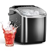 Ice Maker Countertop, Efficient Easy Carry Ice Machine, Self-Cleaning Ice Maker with Ice Scoop &amp; ...
