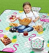 Extra Large Picnic Blanket Waterproof,80"x 80"Foldable Machine Washable Beach Blanket,Outdoor Bla...